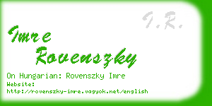 imre rovenszky business card